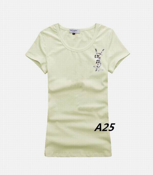 YSL short round collar T woman S-XL-016